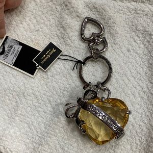 Juicy Couture Crystal Heart with Bow Key Fob